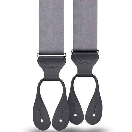 Grey Silk Suspenders - KK & Jay Supply Co.