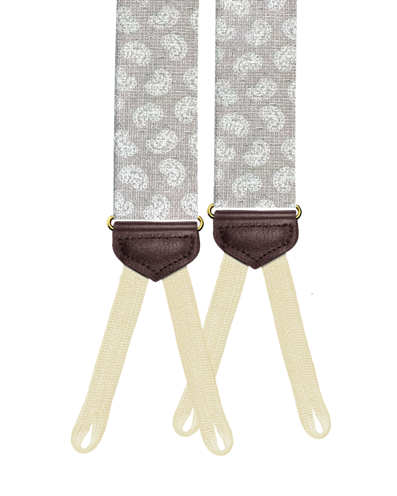 Limited Edition<br>Grosvenor Silk Suspenders - Grey - KK & Jay Supply Co.