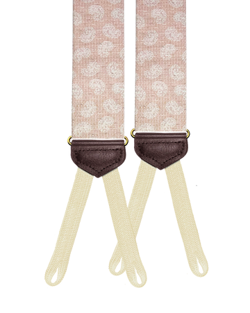 Limited Edition<br>Grosvenor Silk Suspenders - Pink - KK & Jay Supply Co.