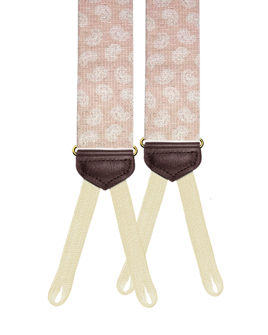 Limited Edition<br>Grosvenor Silk Suspenders - Pink - KK & Jay Supply Co.