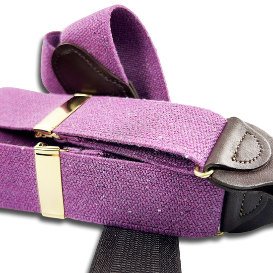 Harlem Recycled Yarn Suspenders - Purple - KK & Jay Supply Co.