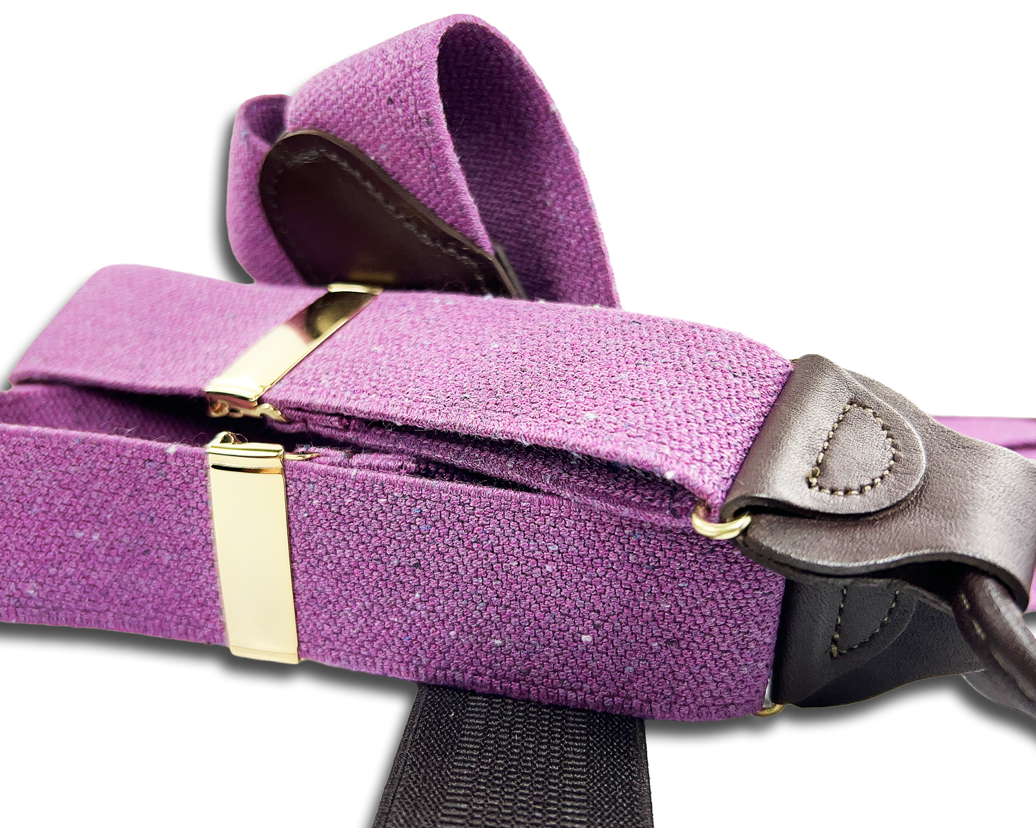 Harlem Recycled Yarn Suspenders - Purple - KK & Jay Supply Co.