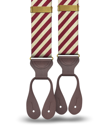 Limited Edition<br>Hudson Stripe Maroon/Ivory Suspenders - KK & Jay Supply Co.