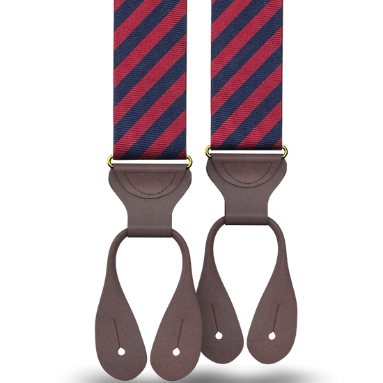 Limited Edition<br>Hudson Stripe Navy/Red Suspenders - KK & Jay Supply Co.