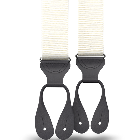 Ivory Grosgrain Suspenders - KK & Jay Supply Co.