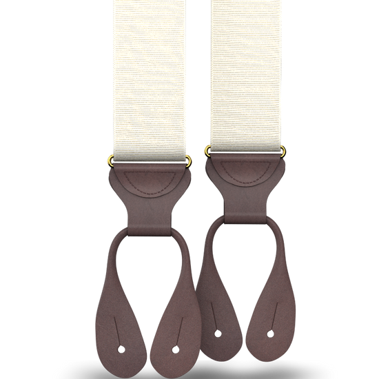 Ivory Grosgrain Suspenders - KK & Jay Supply Co.