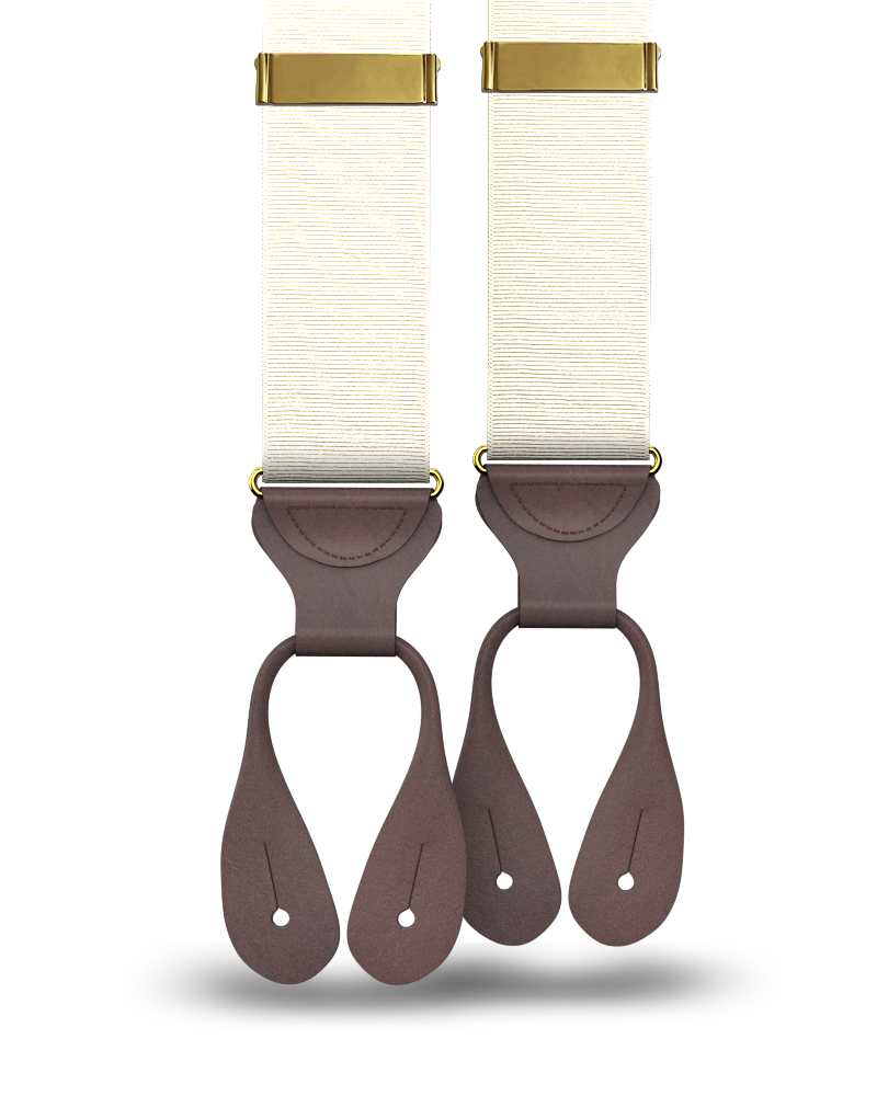 Ivory Grosgrain Suspenders - KK & Jay Supply Co.