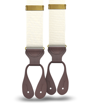 Ivory Grosgrain Suspenders - KK & Jay Supply Co.