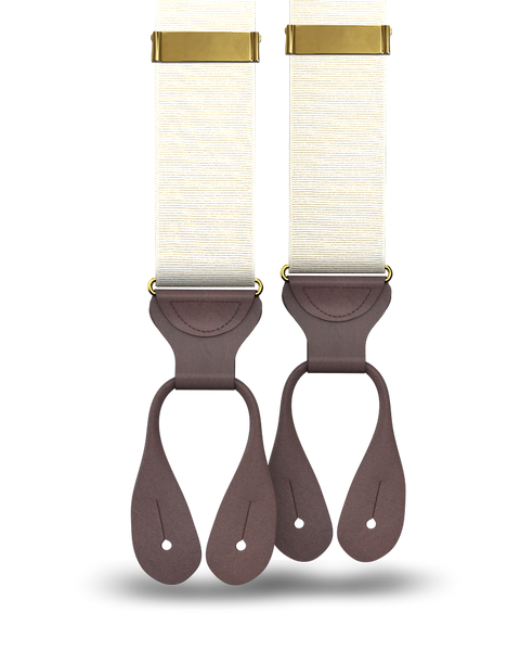 KK & Jay Supply Co. | Ivory Grosgrain Suspenders