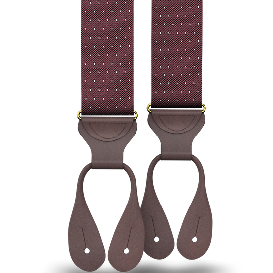 Jackson Dot Maroon Suspenders - KK & Jay Supply Co.