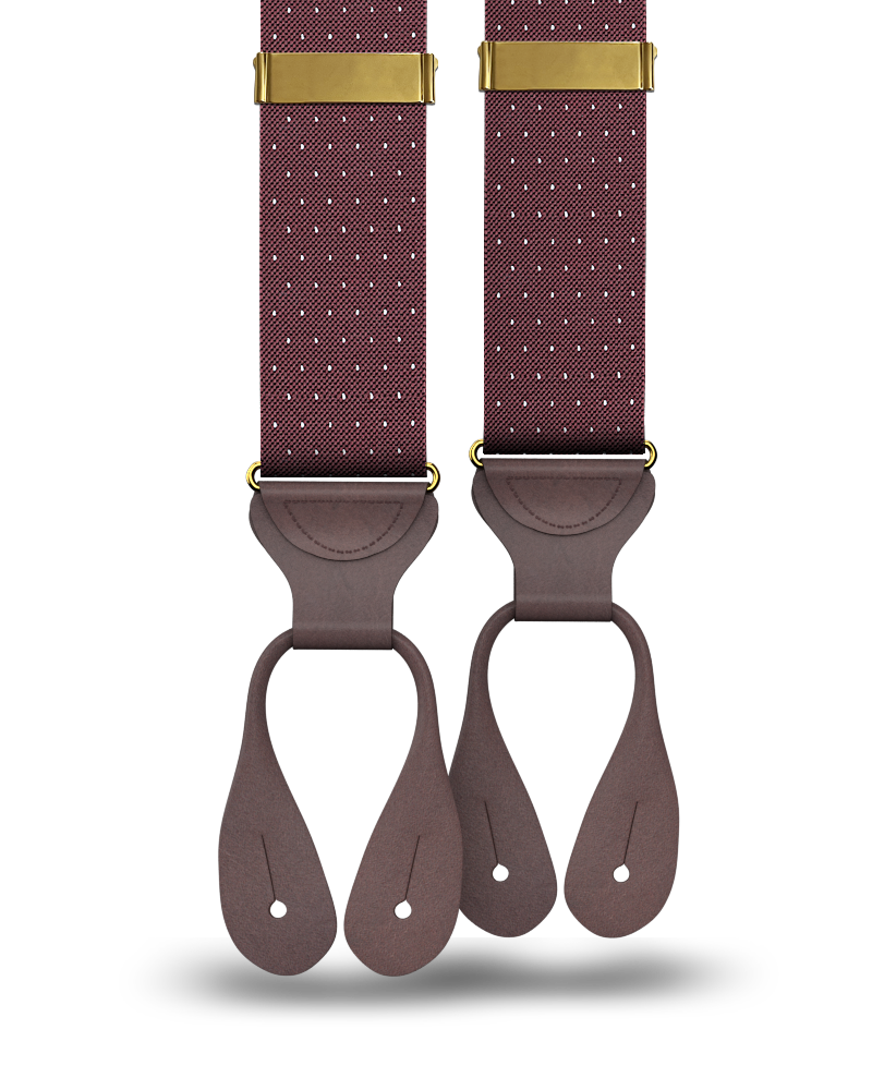 Jackson Dot Maroon Suspenders - KK & Jay Supply Co.