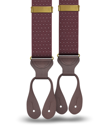 Jackson Dot Maroon Suspenders - KK & Jay Supply Co.