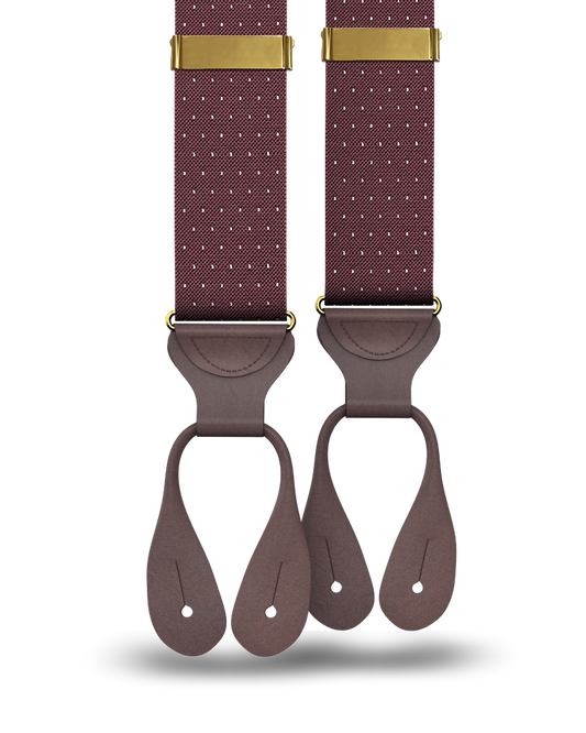 Jackson Dot Maroon Suspenders - KK & Jay Supply Co.