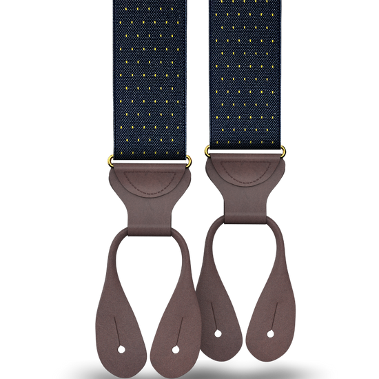 Jackson Dot Navy/Yellow Suspenders - KK & Jay Supply Co.