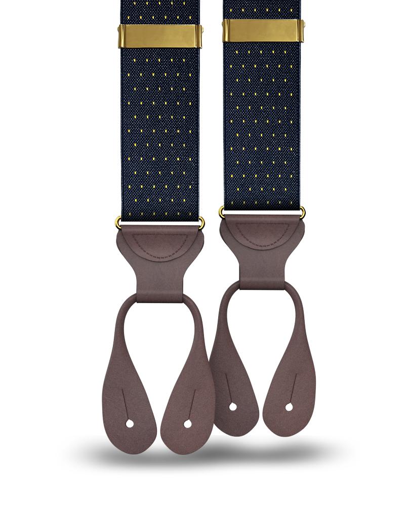 Jackson Dot Navy/Yellow Suspenders - KK & Jay Supply Co.