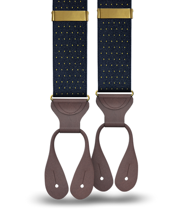 Jackson Dot Navy/Yellow Suspenders - KK & Jay Supply Co.