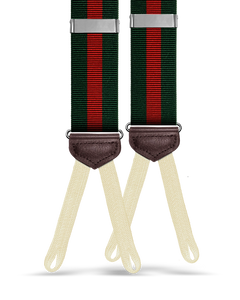 Jibril Stripe Suspenders - Forest/Red