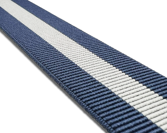 Jibril Stripe Suspenders - Navy/Stone