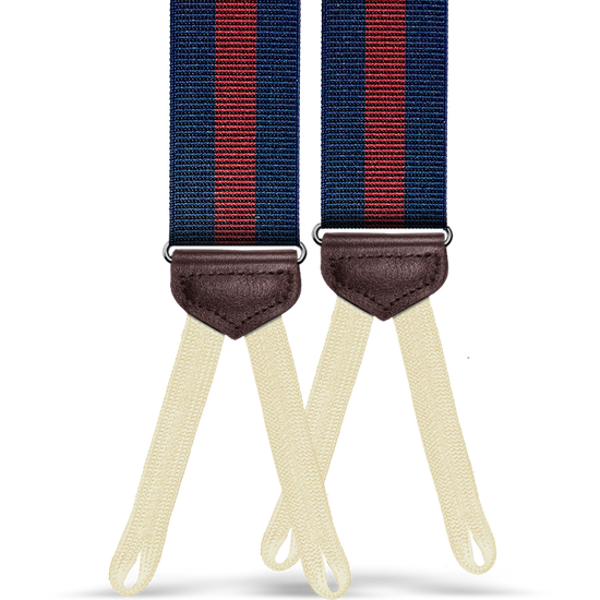 Jibril Stripe Suspenders - Navy/Red - KK & Jay Supply Co.