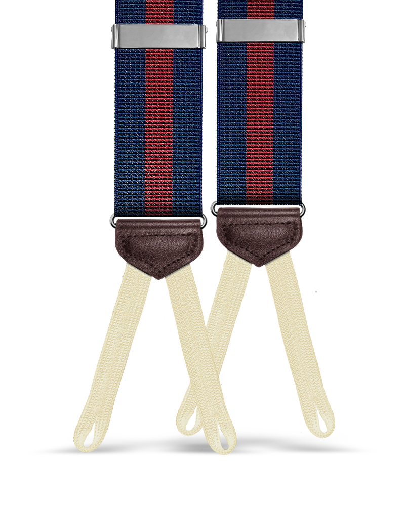 Jibril Stripe Suspenders - Navy/Red - KK & Jay Supply Co.