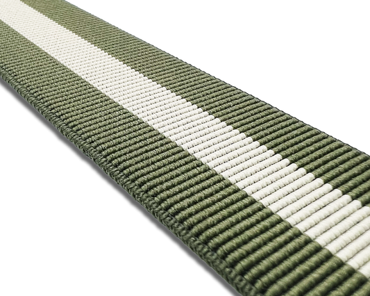 Jibril Stripe Suspenders - Olive/Ivory