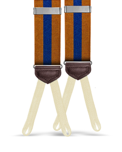 Jibril Stripe Suspenders - Tan/Navy