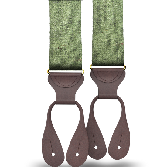 Jost Woven Wool Suspenders - Green - KK & Jay Supply Co.