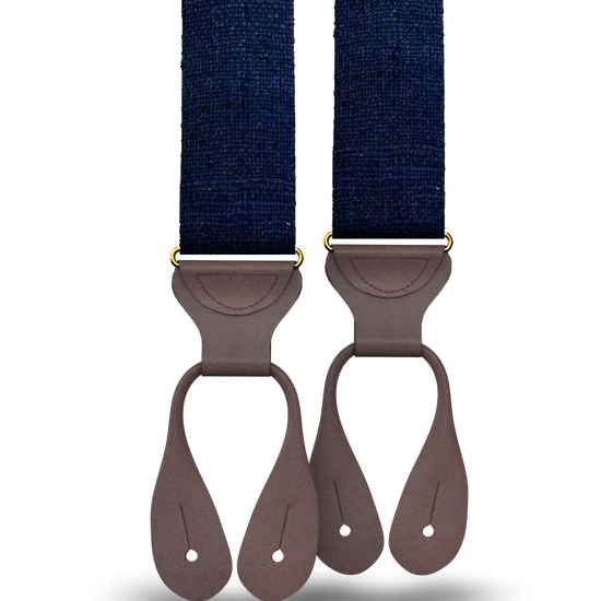 Jost Woven Wool Suspenders - Navy - KK & Jay Supply Co.