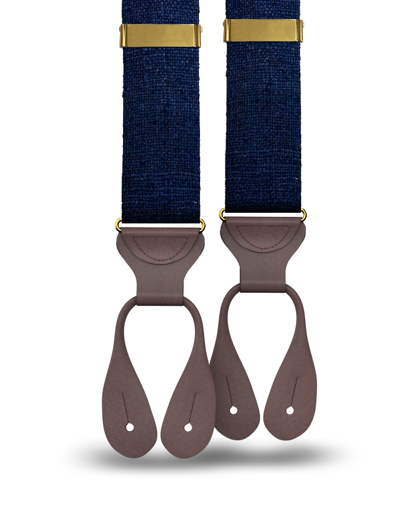 Jost Woven Wool Suspenders - Navy - KK & Jay Supply Co.