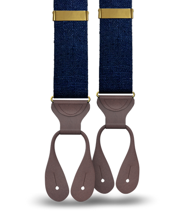 Jost Woven Wool Suspenders - Navy - KK & Jay Supply Co.