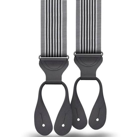 Kingsbridge Black Stripe Suspenders - KK & Jay Supply Co.