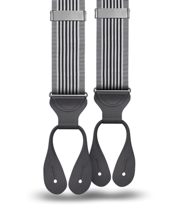 Kingsbridge Black Stripe Suspenders - KK & Jay Supply Co.
