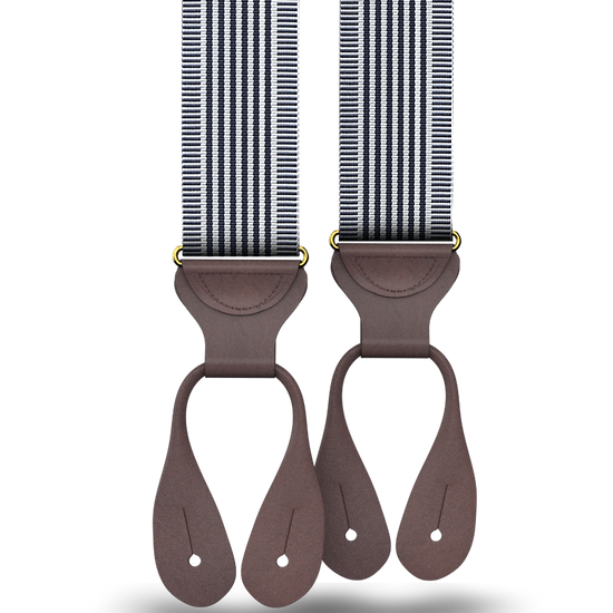 Kingsbridge Navy Stripe Suspenders - KK & Jay Supply Co.