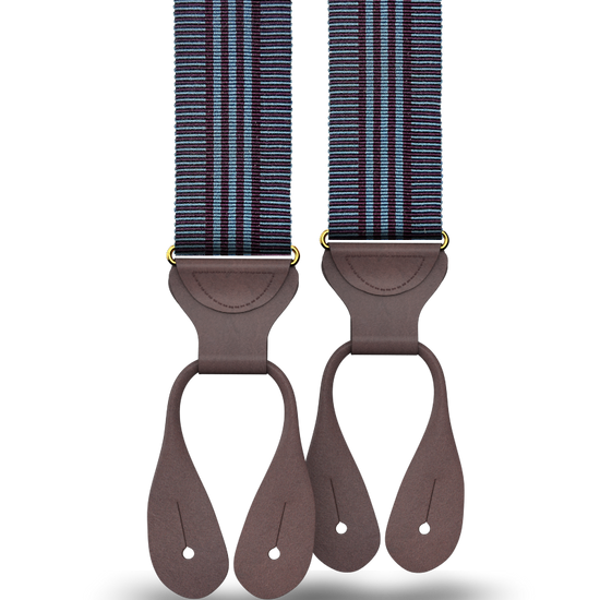 Kingsbridge Plum Vintage Stripe Suspenders - KK & Jay Supply Co.