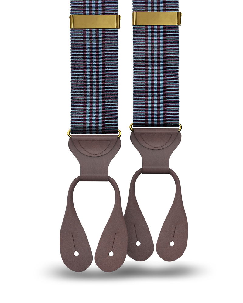Kingsbridge Plum Vintage Stripe Suspenders - KK & Jay Supply Co.