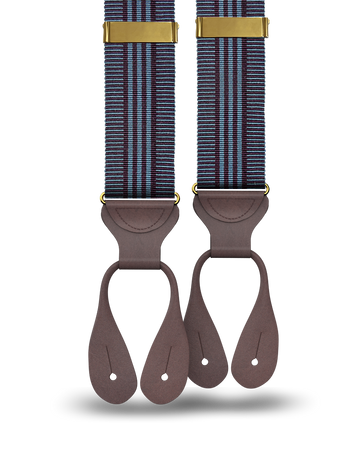 Kingsbridge Plum Vintage Stripe Suspenders - KK & Jay Supply Co.
