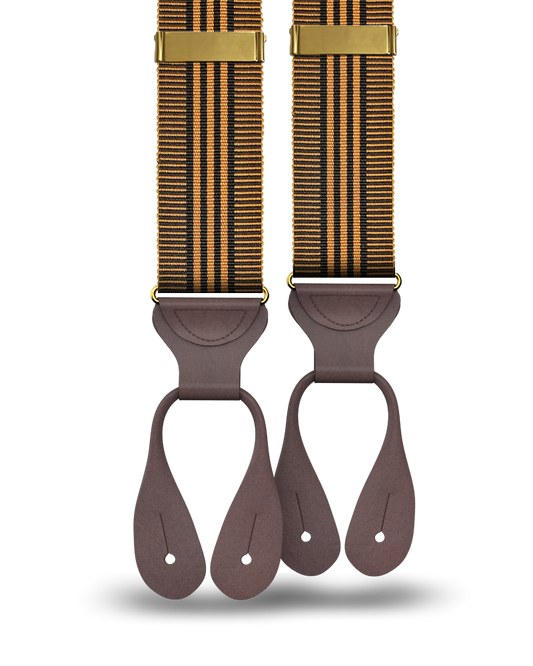 Kingsbridge Vintage Stripe Suspenders - Tan