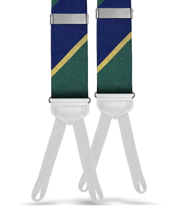 Knickerbocker Silk Suspenders - Green/Navy