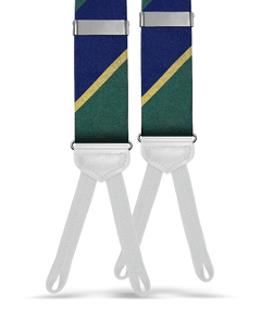 Knickerbocker Silk Suspenders - Green/Navy