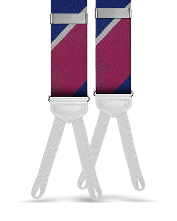 Knickerbocker Silk Suspenders - Maroon/Navy