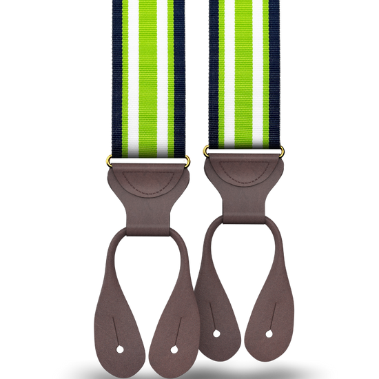 Lakeside Green Stripe Suspenders - KK & Jay Supply Co.