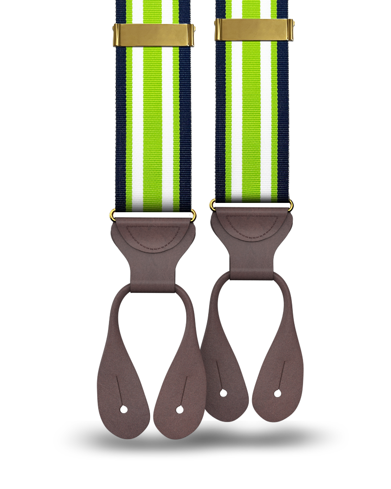 Lakeside Green Stripe Suspenders - KK & Jay Supply Co.