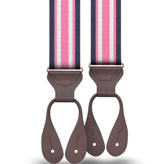 Lakeside Pink Stripe Suspenders - KK & Jay Supply Co.