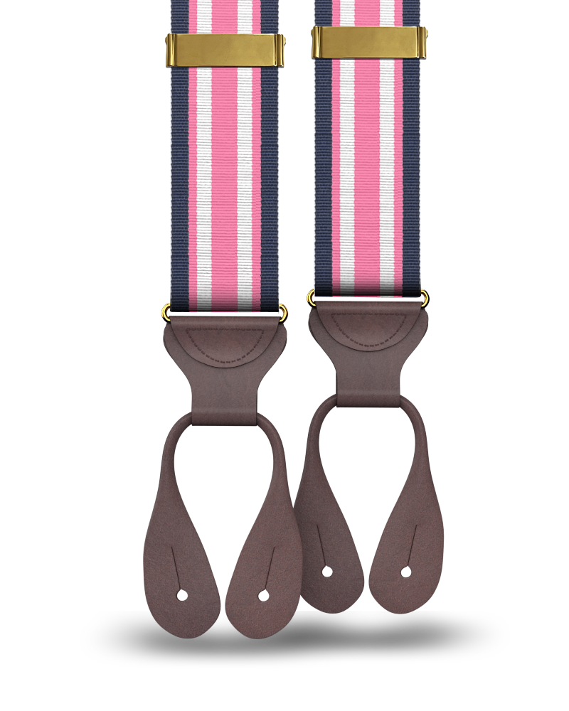 Lakeside Pink Stripe Suspenders - KK & Jay Supply Co.
