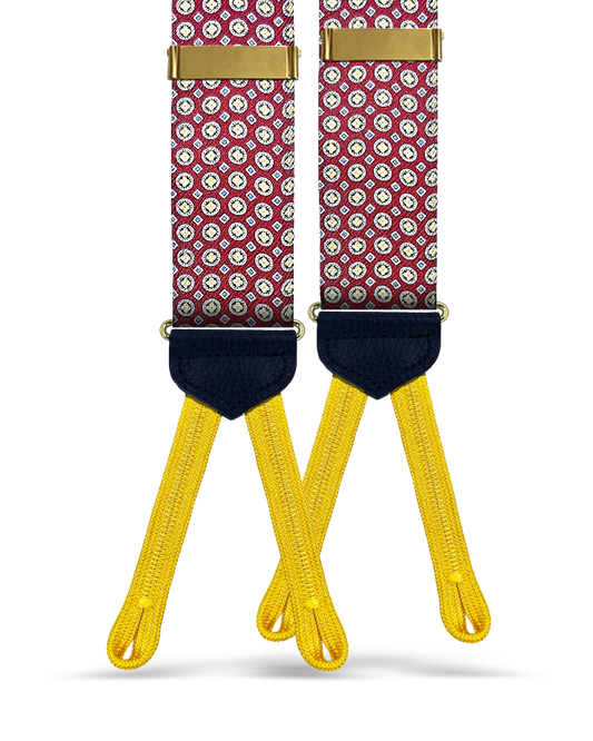 Lasalle Silk Foulard Suspender - Red