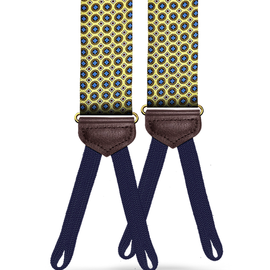 Lasalle Silk Foulard Suspender - Yellow - KK & Jay Supply Co.