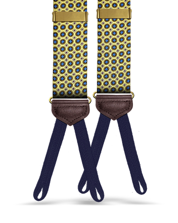 Lasalle Silk Foulard Suspender - Yellow - KK & Jay Supply Co.