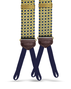 Lasalle Silk Foulard Suspender - Yellow