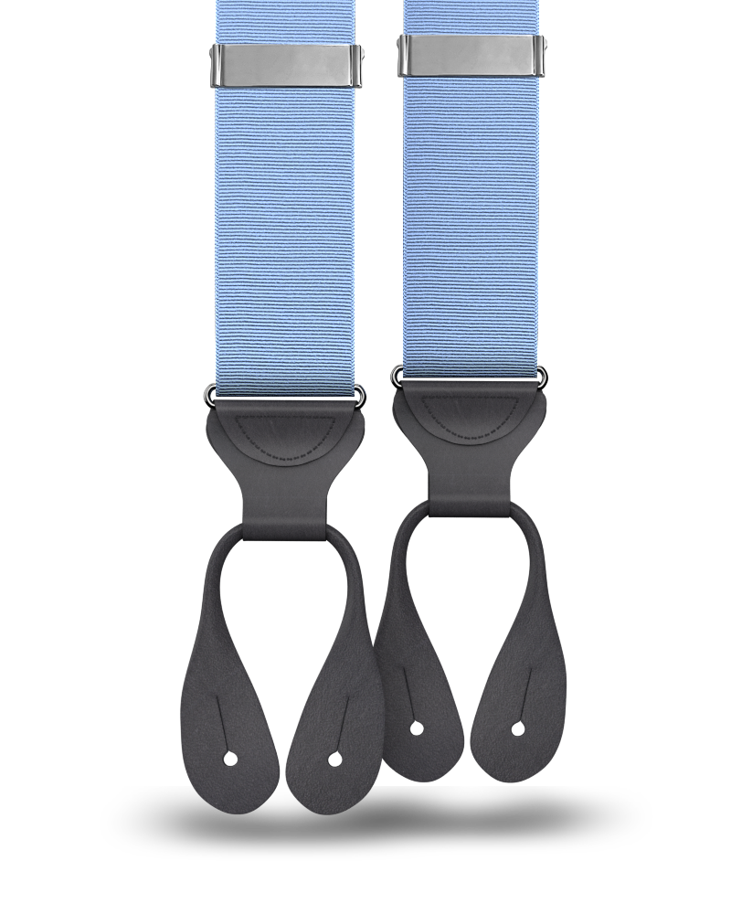 Light Blue Grosgrain Suspenders - KK & Jay Supply Co.
