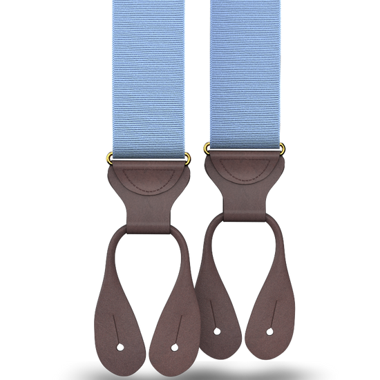 Light Blue Grosgrain Suspenders - KK & Jay Supply Co.